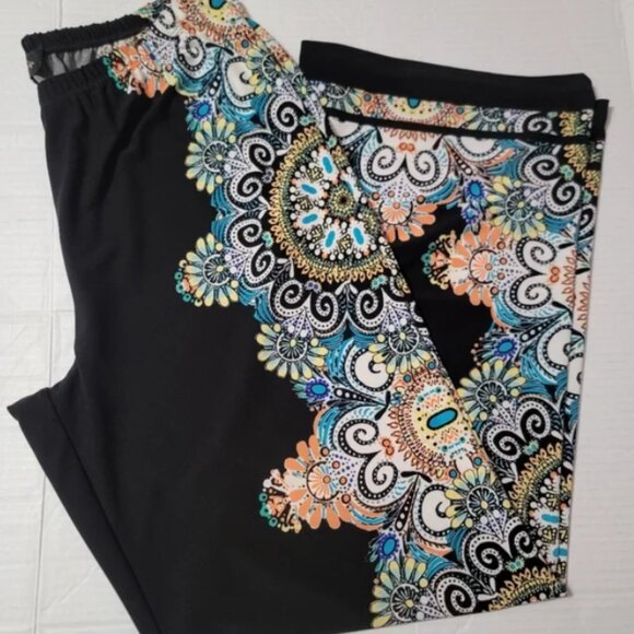 Melissa Paige Woman Colorful Paisley Pallazo Wide Leg Pant 3X - Picture 6 of 10
